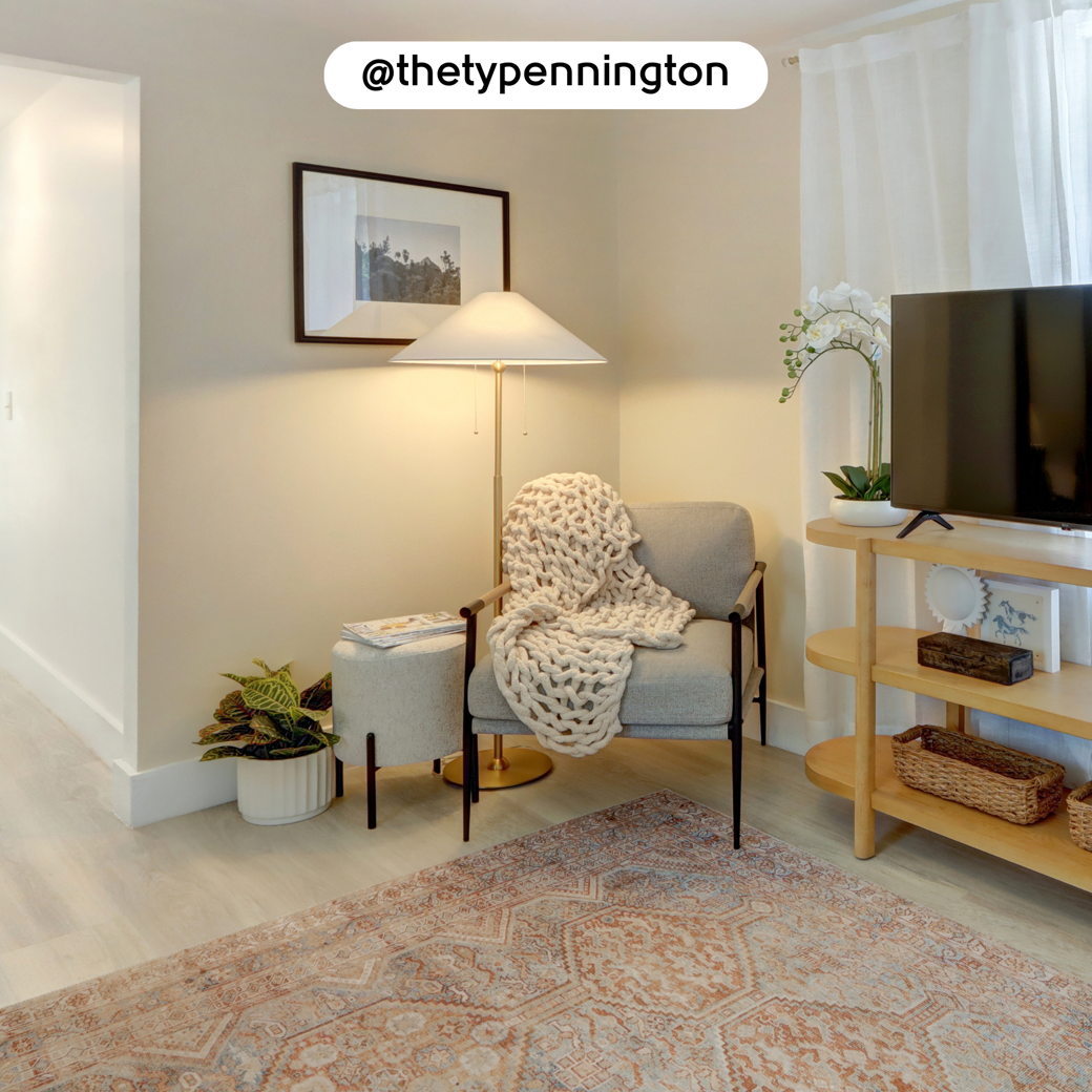 Ivory Brushed Oak RKP8217 floors in a living room designed by Ty Pennington