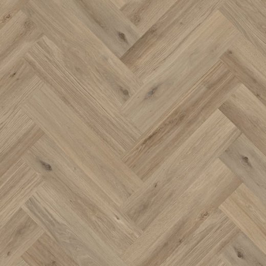 Van Gogh Canadian Urban Oak mid brown LVT flooring laid in a traditional herringbone