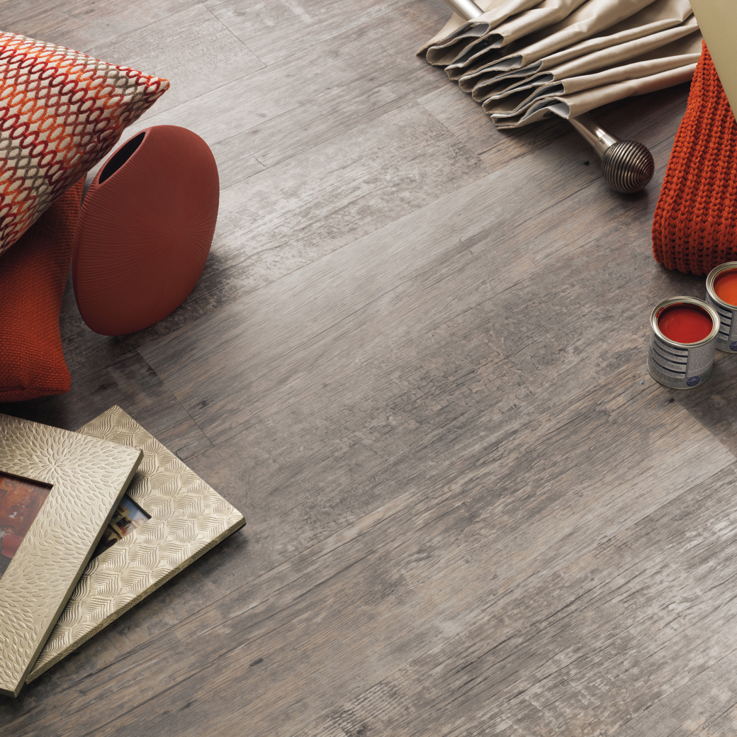 Aged Redwood flooring by Karndean in a room