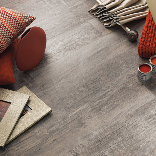 Aged Redwood flooring by Karndean in a room