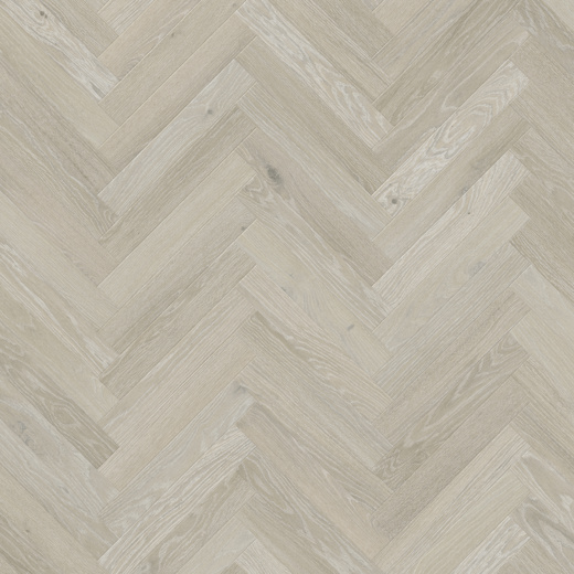 Clay Artisan Oak light grey herringbone lvt flooring from above